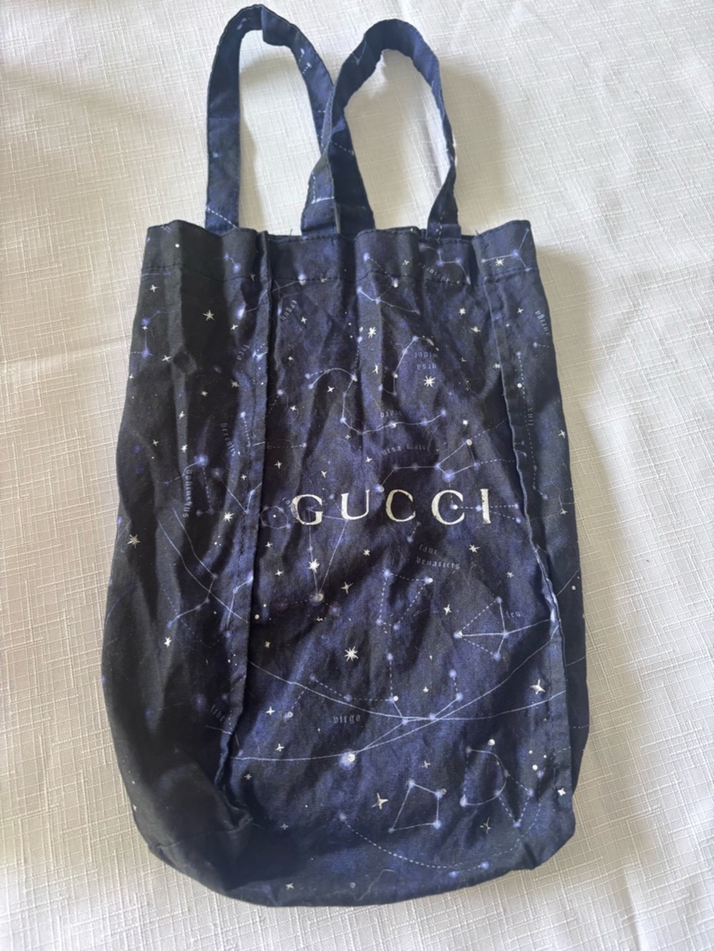 Gucci Navy Constellation Canvas Tote with White Stars